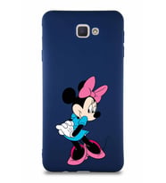 Samsung Galaxy J7 Prime 2 Soft Premier Kapak Minnie Mouse-F Tasarımlı Silikon Kılıf - Lacivert (Şeffaf)