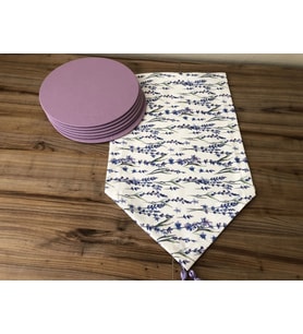 LAVANTA DESENLİ RUNNER & SUPLA (Krem)