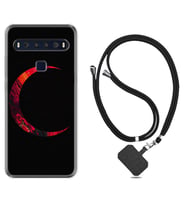 TCL 10L 10 Plus 10SE 20E 20SE 30 L7 Kılıf Boyun Askılı Silikon Red Moons 1747