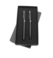 Metal Yazılı Karton Kutulu Premium Roller-Tükenmez Kalem Seti ( İsim yazılabilir) (Siyah)
