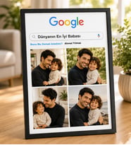 Kişiye Özel Google Temalı Babalar Günü Fotoğraf Çerçevesi – Dünyanın En İyi Babası Tasarımı