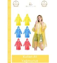 #Yağmurluk Su Geçirmez Pratik Standart Beden Ekonomik Paket Tek Kullanımlık Yağmurluk - 10 Adet