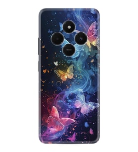 Xiaomi 14C Kılıf Boutique Baskılı Resimli Neon Kelebekler Pcode -092