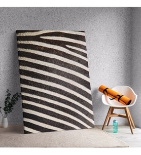 Zebra Desenli Dikey Dekoratif Kanvas Tablo