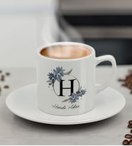 BK Gift Kişiye Özel Baş Harfli İsimli Türk Kahvesi Fincanı, Sevgiliye Hediye, Arkadaşa Hediye, Ev Hediyesi