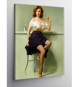 Kanvas Tablo Sakar Pin Up Kızı