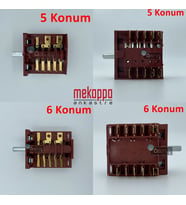 Pera Mekappa Marka Ankastre Fırın Komutatörü-Şalteri-Anahtarı 5 Konumlu (Metal)