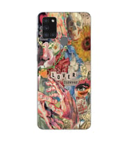 Samsung Galaxy A21S Uyumlu Aesthetic Vintage Kolaj Desenli Şeffaf Telefon Kılıfı