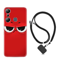 Infınix Hot 20i Kılıf Resimli Boyun Askılı İpli Desenli Silikon Series Red 1829