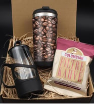 Kahve Çekirdeği Tasarım Çelik Termos & French Press & Mehmet Efendi Taze Filtre Kahve Hediye Seti (Model 1)
