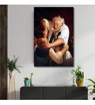 Tekli Dikey Kanvas Diş Poliklinik Tablosu İronik Dişçi Görseli