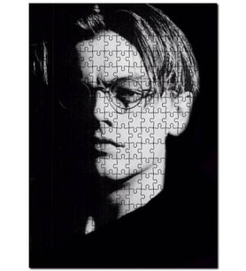 Cakapuzzle Leonardo Di Caprio Gözlüklü Portre Karanlık Puzzle Yapboz MDF (Ahşap) (120 Parça)