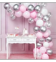 PEMBE-ŞEFFAF-GÜMÜŞ BALON SETİ