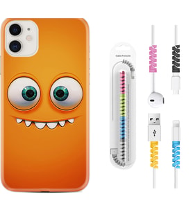 Apple iPhone 11 12 13 Mini Kılıf Kablo Koruma Spiral Silikon Dişlek 1615