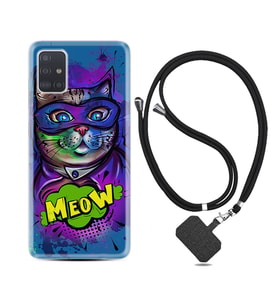 Samsung a71 A72 A73 A7 A9 2018 C7 C9 Kılıf Boyun Askılı Silikon Super Meow 1715
