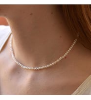 İnci Dizi Kolye - 4 mm