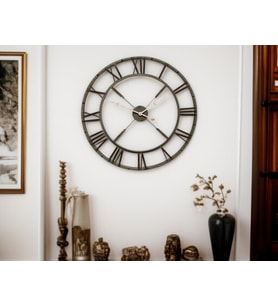 Eskitme Stil 73 Cm Duvar Saati