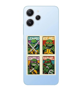 Xiaomi Redmi 12 Uyumlu Uyumlu Ninja Kaplumbağalar Tasarımlı Şeffaf Telefon Kılıfı