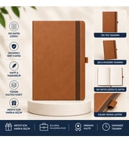 Şık Tasarım Lastikli Ajanda/Defter - 4 Farklı Renk Seçeneği