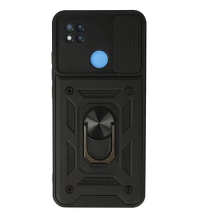 Redmi 9C Kılıf Pars Lens Yüzüklü Silikon - Siyah