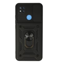 Redmi 9C Kılıf Pars Lens Yüzüklü Silikon - Siyah
