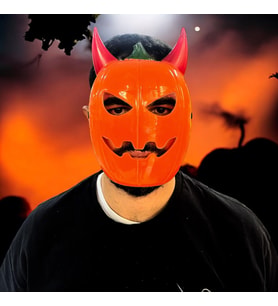 VIP HALLOWEEN MASK VIP CADILAR BAYRAMI TURUNCU  BAL KABAĞI KORKU MASKESİ  PARTİ MASKESİ THE MASK