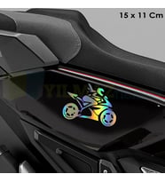Motorcu Kız Girl Hologram Motosiklet Araba Oto Sticker Çıkartma Yapıştırma Etiket 15 x 11 Cm