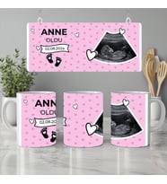 Yeni Doğan Hediyesi Kupa Bardak, Dede Anneanne Babanne Anne Baba Bebek Hediyesi, 330ml, Beyaz (Doğal Beyaz)