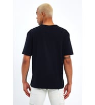 Erkek Bisiklet Yaka El Yazılı Brooklyn Baskılı Tshirt SPR25TS32 (Siyah)