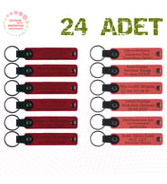 Kırmızı & N Çiçeği, 24’lü Set, Kişiye Özel Anahtarlık, Kına Gecesi Davetlilerine Değer Katan Hediye