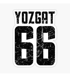 66 YOZGAT Sticker Yapıştırma Oto Etiket 17cm