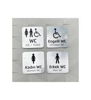 Kadın & Erkek & Engelli Wc & Wc Yönlendirme Seti