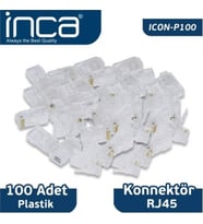 INCA INCA Cat5 UTP ICON-P100 RJ45 100lü paket Plastik Konnektör
