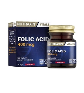 Nutraxin Folic Acid 100 Tablet (Renksiz)