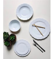 Porland Wavy Beyaz 24 Parça 6 Kişilik Yemek Takımı