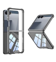 Galaxy Z Flip 7 Kılıf Full Camlı Kıpta Kılıf (Siyah)