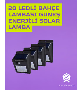 Güneş Enerjili Akıllı Duvar Lambası Pir Sensörlü, Otomatik Aydınlatma, Dış Mekan İçin - Lisinya