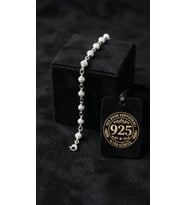 925 Ayar Geleneksel Kafes Telkari El İşi Top Zincir Gümüş Bileklik (10x5mm)