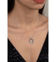 Union Zirconia Kadın Kalp Dünyası Gümüş Kolye