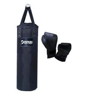 Desfabe Polydes 80x25 Cm Kolonlu Boks Kum Torbası Siyah+Eldiven