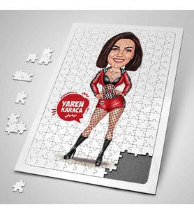 Kişiye Özel Hediye 240 Parça Havalı Hatun Karikatürlü Puzzle