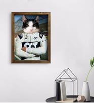 Evcil Dostlara Özel Pilot Tasarımlı Portre Doğal Masif Ahşap Çerçeveli Tablo 45x65cm-4