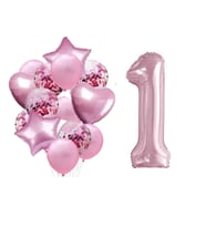 Pembe 1 Yaş Folyo Balon Set