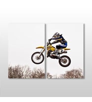 Motorcu Kanvas Tablo 100x90cm (Karışık)