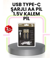 Tekrar Şarj Edilebilir AA USB Type-C Pil 1000+ Döngü 1.5V Sabit Voltaj