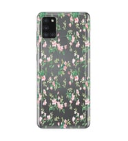 Samsung Galaxy A21S Uyumlu Çiçek Desenli Şeffaf Telefon Kılıfı