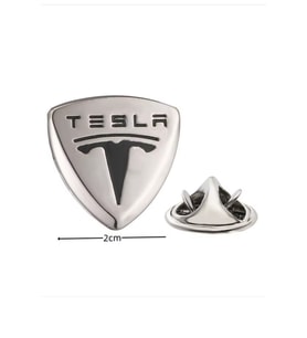 Waves And Pebbles Tesla Rozet (Parlak Beyaz)