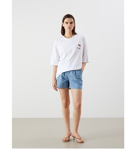 LCW Jeans İndigo Beli Kemerli Kadın Jean Şort