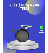 Dolap ve Raflar İçin 4 cm Kilitli Tekerlek Tekli