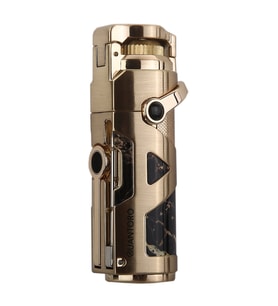Quantoro Tek Torch Pürmüz Delicili/İğneli Gold Metal Puro Çakmağı - TRZ1178